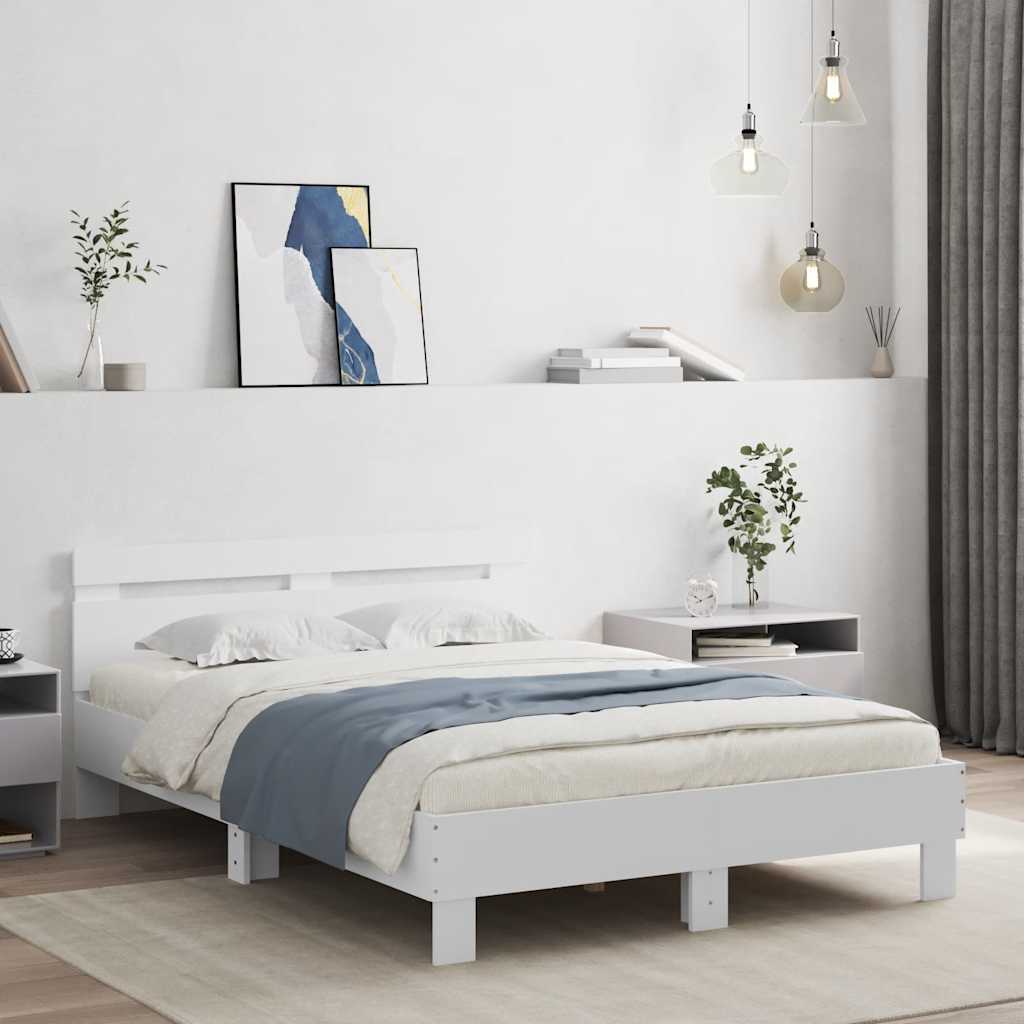 Bed Frame without Mattress White 120x190 cm