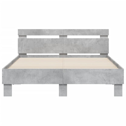 Bed Frame | Concrete grey | Engineered wood | Double |  Durable