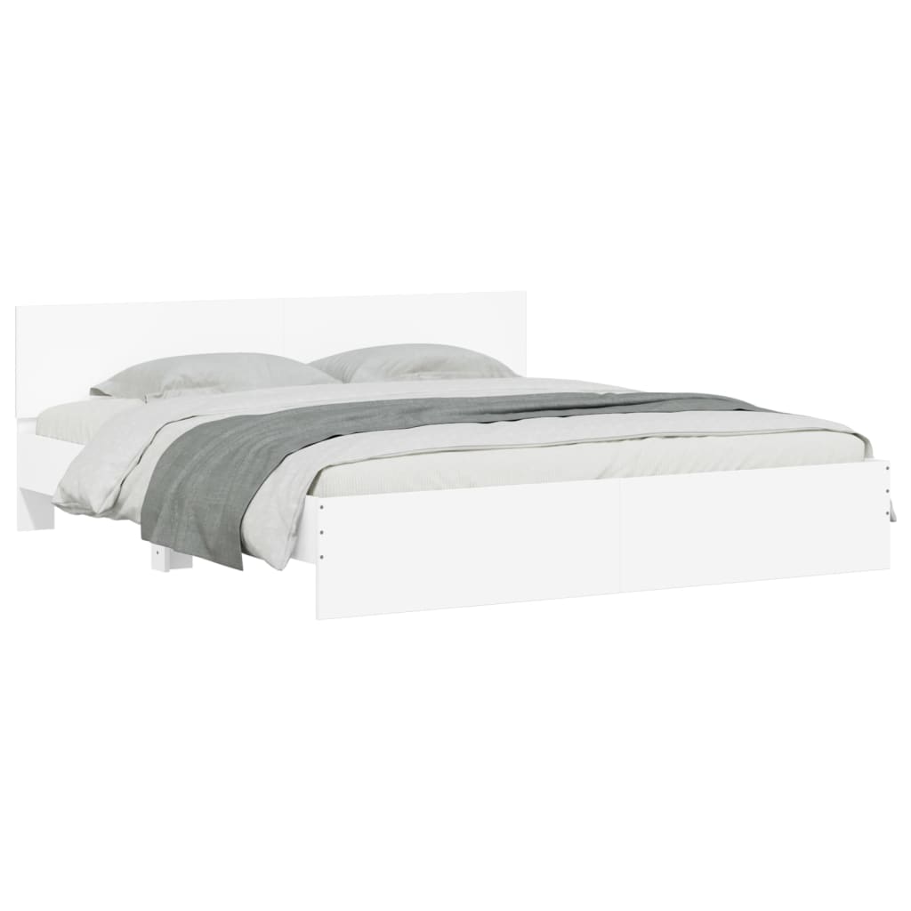Bed Frame | White | Engineered wood, Plywood | Double Bed |  Durable