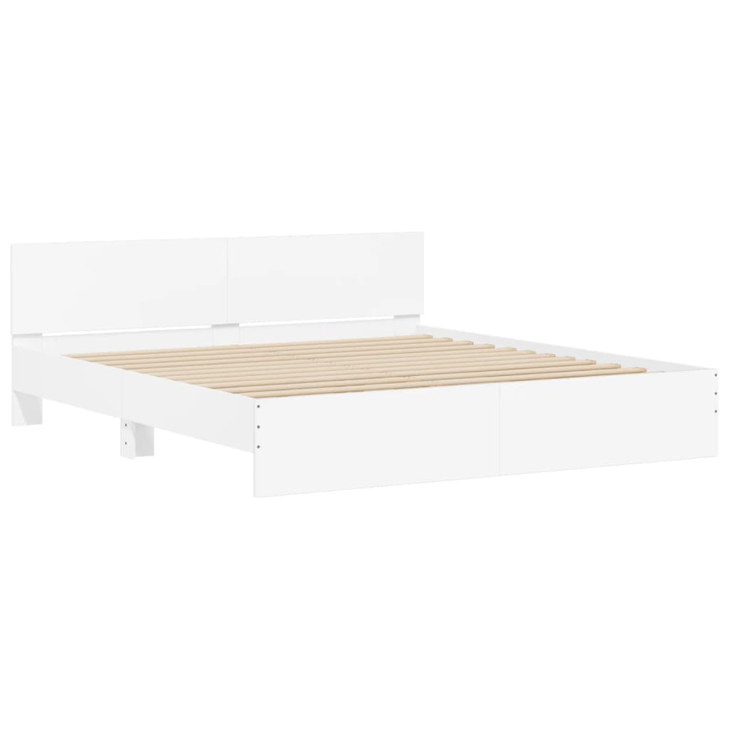 Bed Frame | White | Engineered wood, Plywood | Double Bed |  Durable
