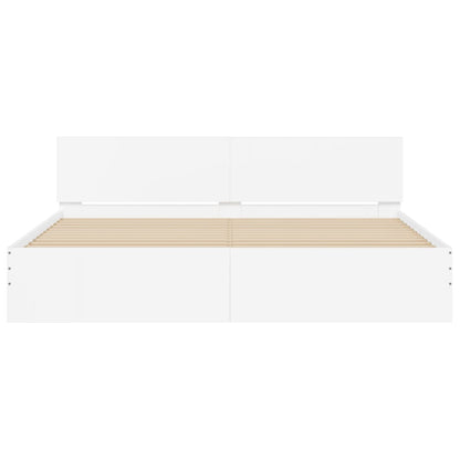 Bed Frame | White | Engineered wood, Plywood | Double Bed |  Durable