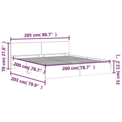 Bed Frame | White | Engineered wood, Plywood | Double Bed |  Durable