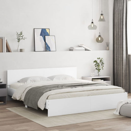 Bed Frame | White | Engineered wood, Plywood | Double Bed |  Durable