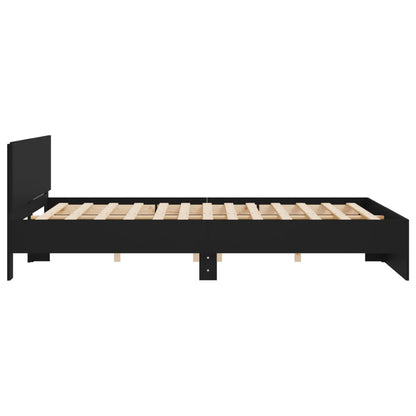 Bed Frame | Black | Engineered wood and plywood | 200x200 cm | Modern