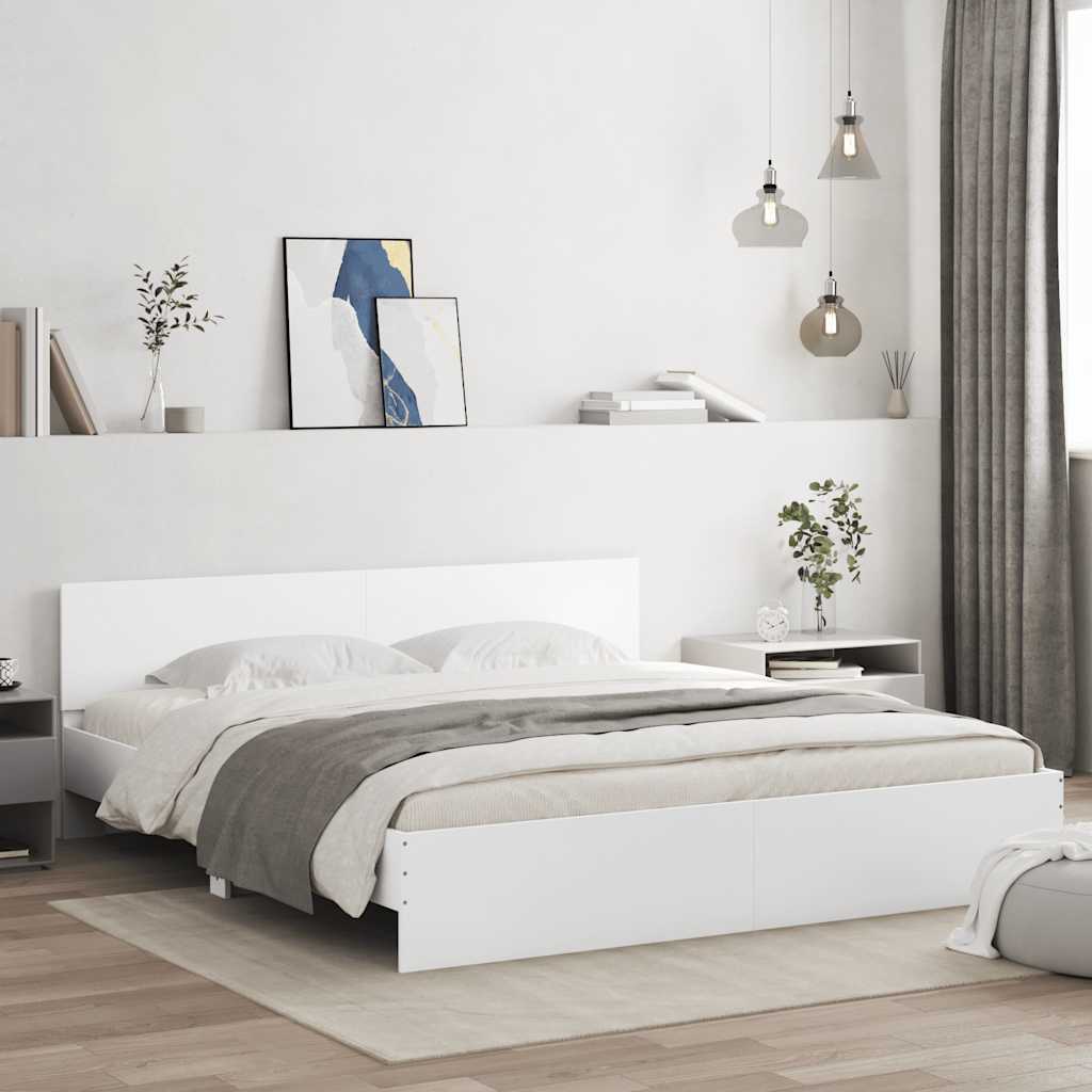 Bed Frame | White | Engineered wood, Plywood | Super King | Modern