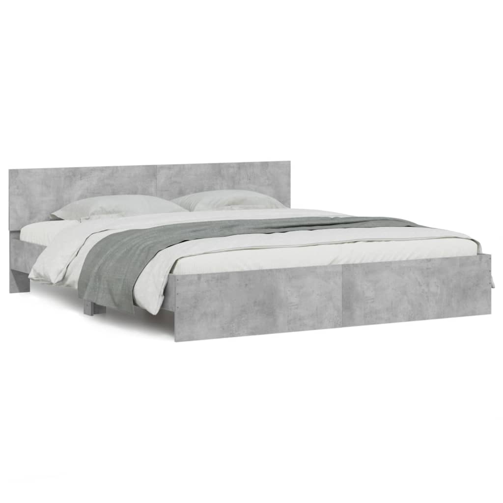 Bed Frame | Concrete grey | Engineered wood, Plywood | Super King