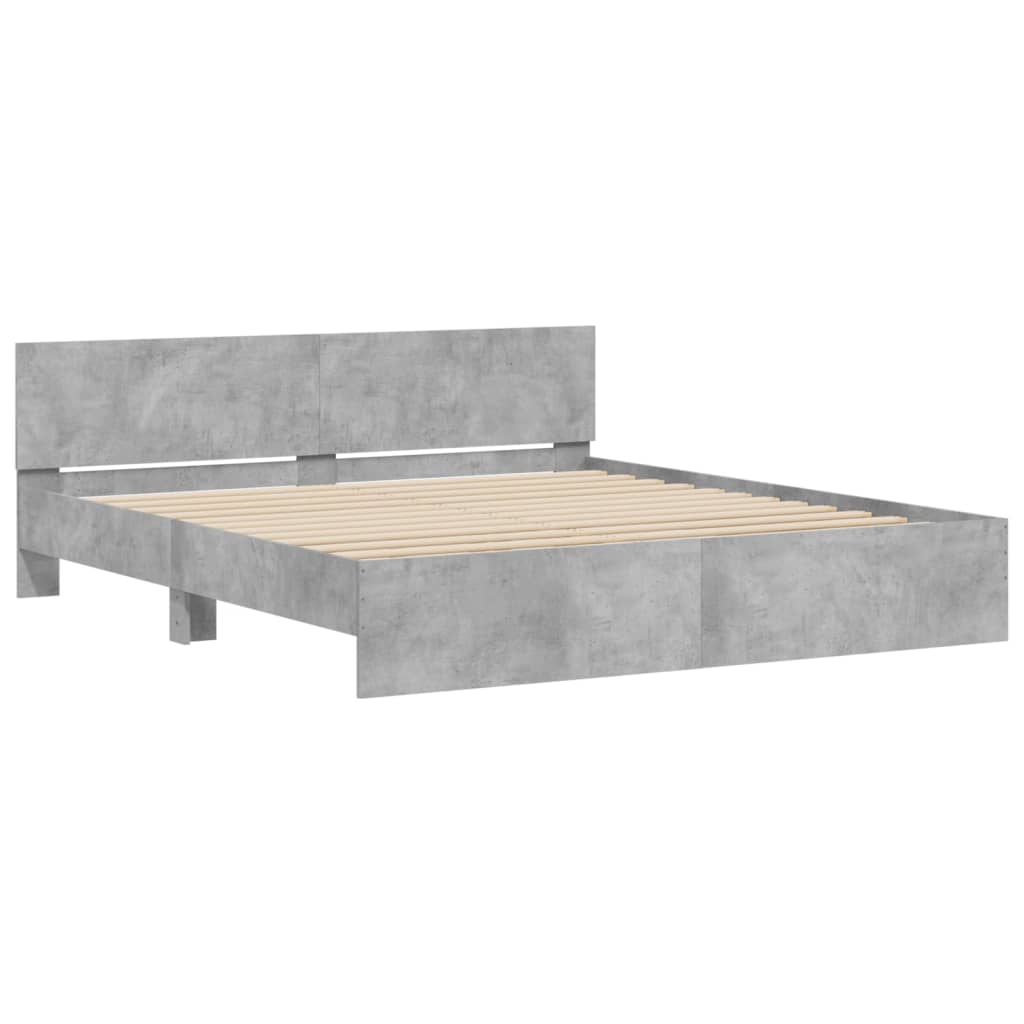 Bed Frame | Concrete grey | Engineered wood, Plywood | Super King