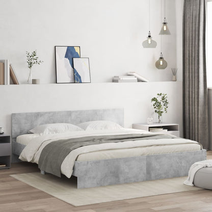 Bed Frame | Concrete grey | Engineered wood, Plywood | Super King
