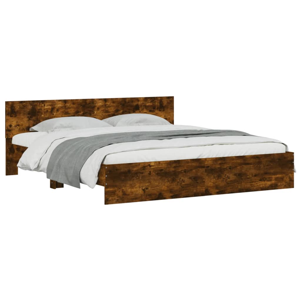 Bed Frame | Smoked Oak | Engineered Wood, Plywood | Super King | Durable
