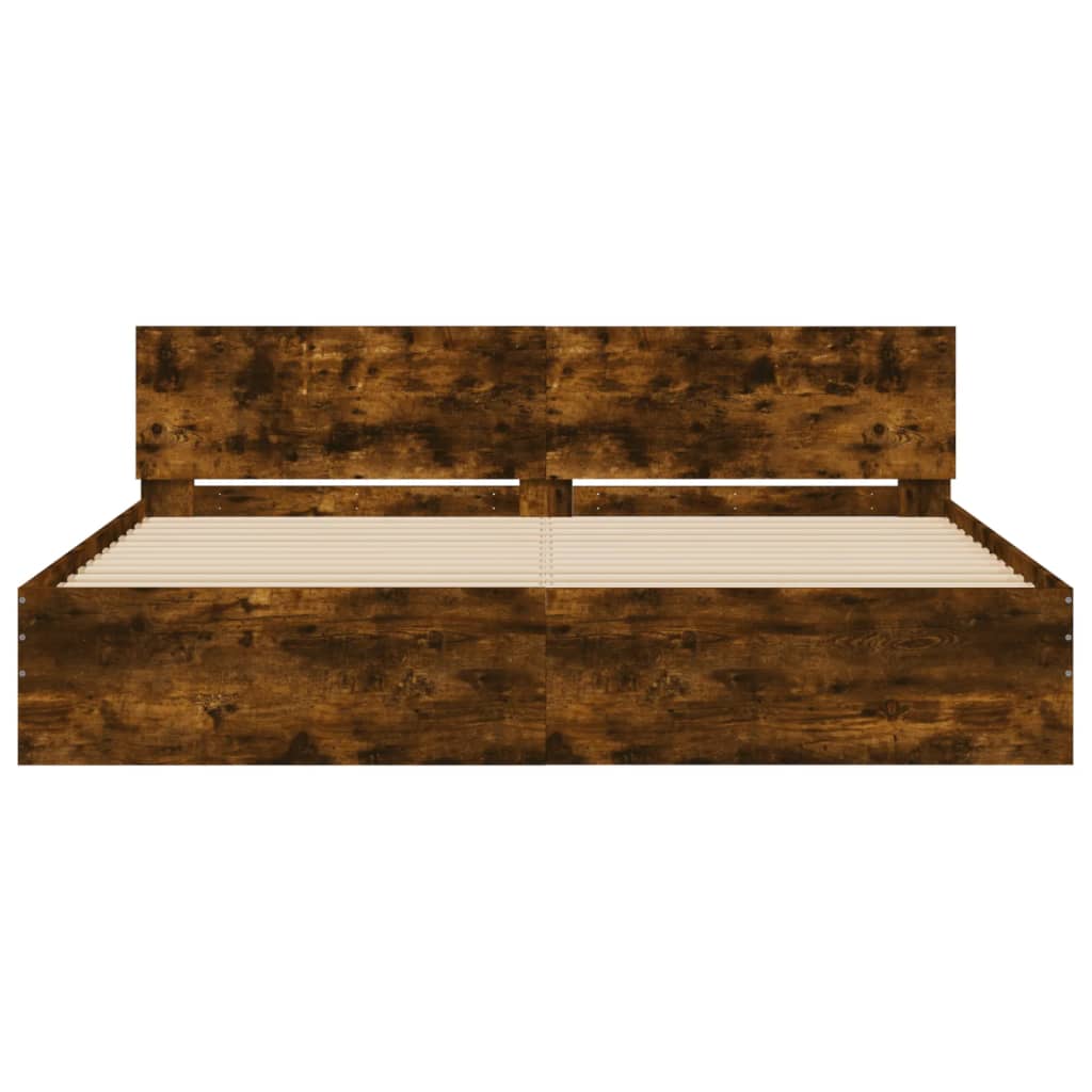 Bed Frame | Smoked Oak | Engineered Wood, Plywood | Super King | Durable