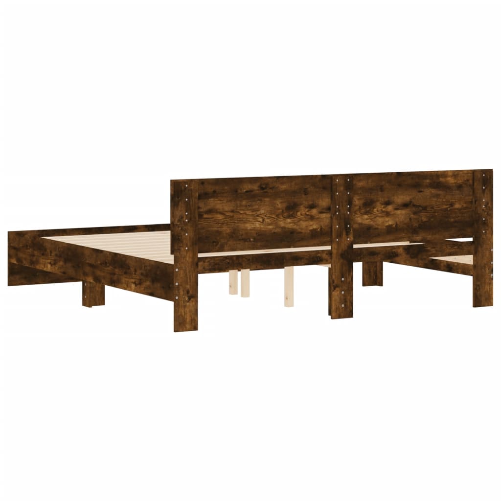 Bed Frame | Smoked Oak | Engineered Wood, Plywood | Super King | Durable