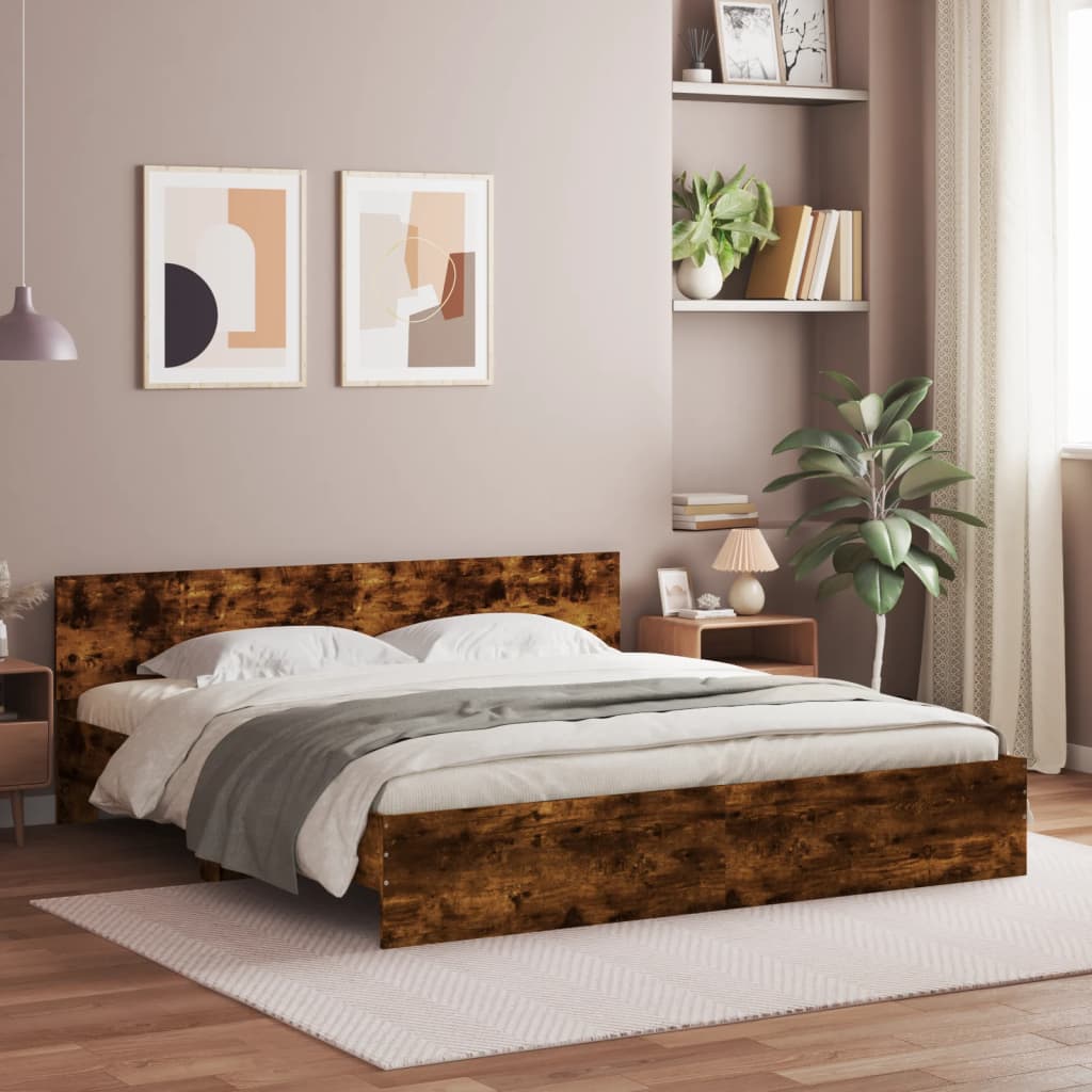 Bed Frame | Smoked Oak | Engineered Wood, Plywood | Super King | Durable
