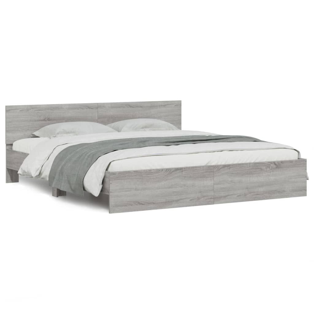 Bed Frame | Grey Sonoma | Engineered wood, Plywood | Super King | Durable