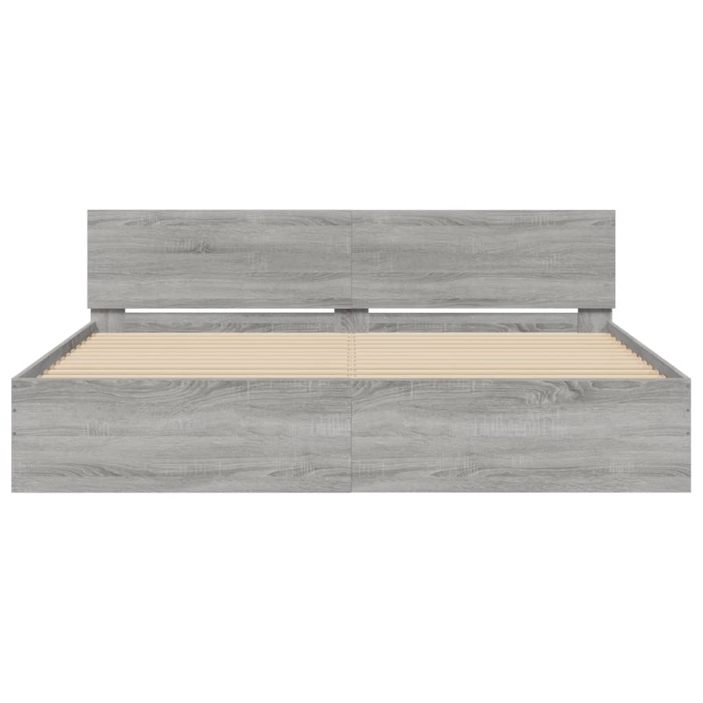 Bed Frame | Grey Sonoma | Engineered wood, Plywood | Super King | Durable