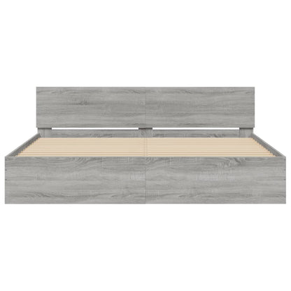Bed Frame | Grey Sonoma | Engineered wood, Plywood | Super King | Durable