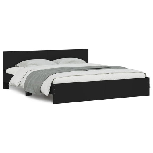 Bed Frame | Black | Engineered wood, Plywood | Double | Durable