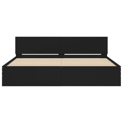 Bed Frame | Black | Engineered wood, Plywood | Double | Durable