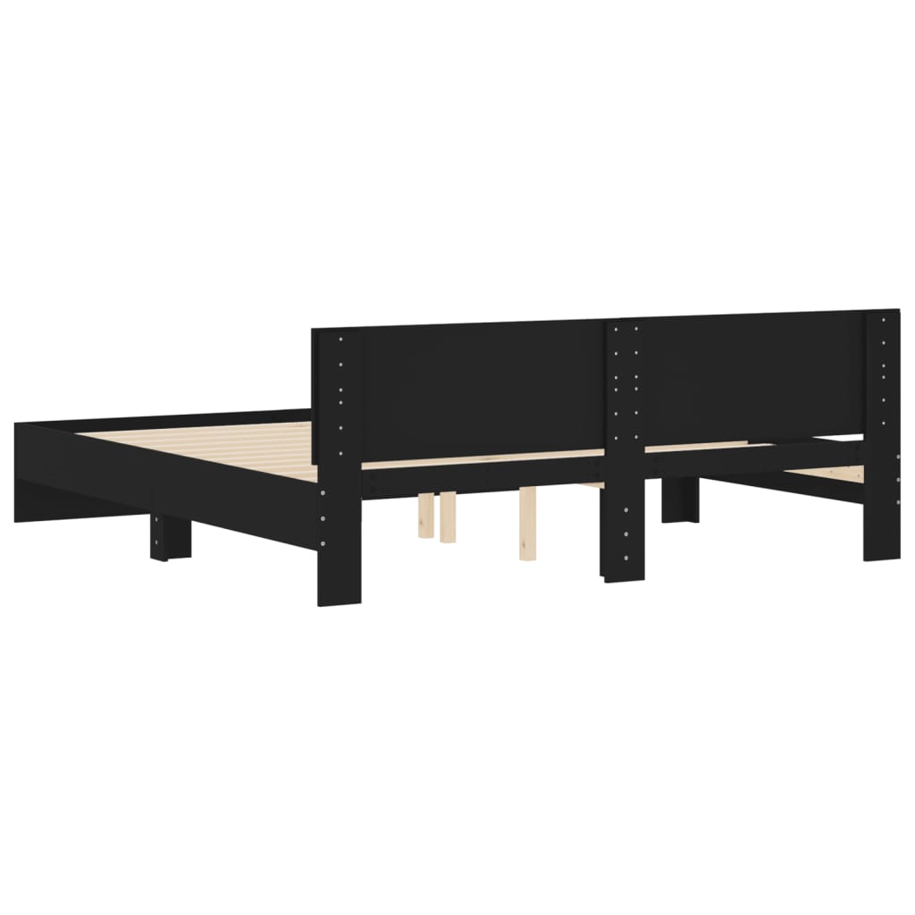 Bed Frame | Black | Engineered wood, Plywood | Double | Durable