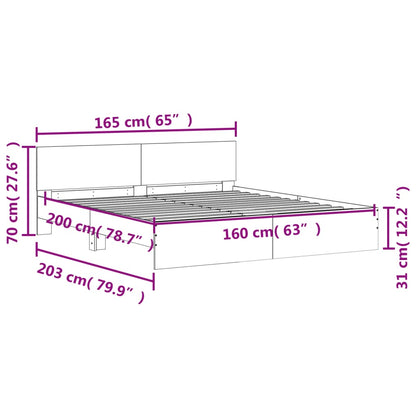 Bed Frame | Black | Engineered wood, Plywood | Double | Durable