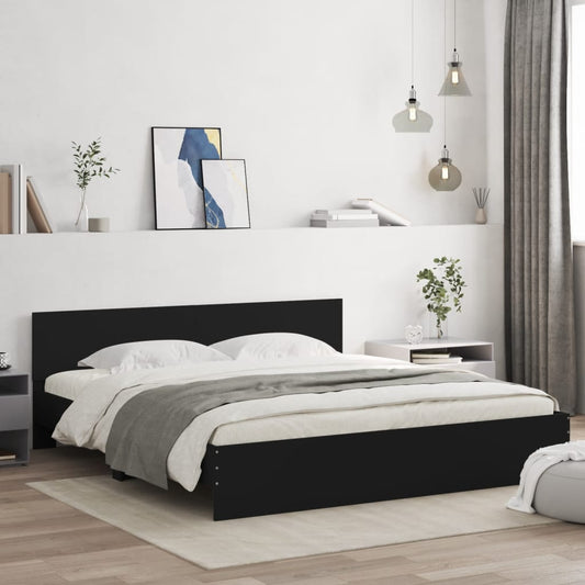 Bed Frame | Black | Engineered wood, Plywood | Double | Durable