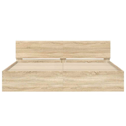 Bed Frame | Sonoma oak | Engineered wood, Plywood | Double | Durable