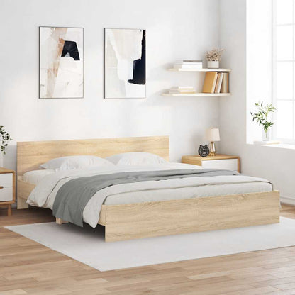 Bed Frame | Sonoma oak | Engineered wood, Plywood | Double | Durable