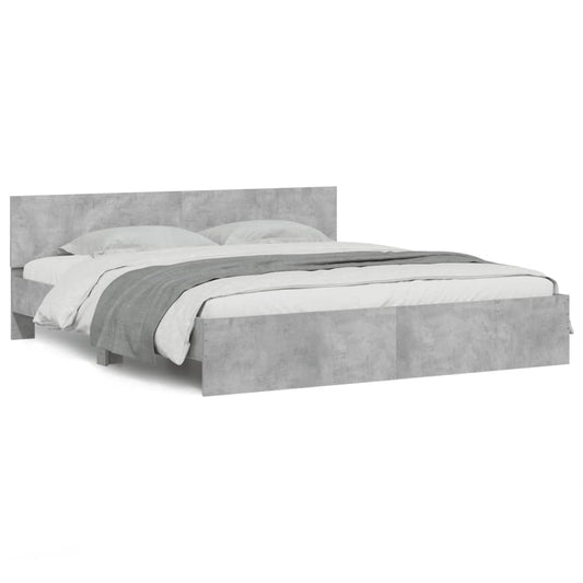 Bed Frame | Concrete grey | Engineered wood | Double | Durable