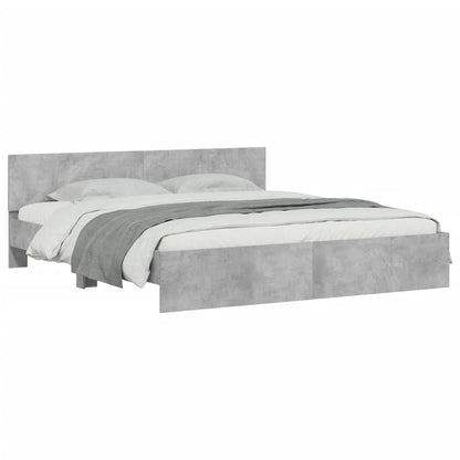 Bed Frame | Concrete grey | Engineered wood | Double | Durable