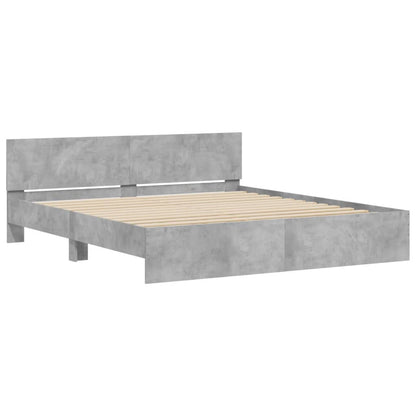 Bed Frame | Concrete grey | Engineered wood | Double | Durable
