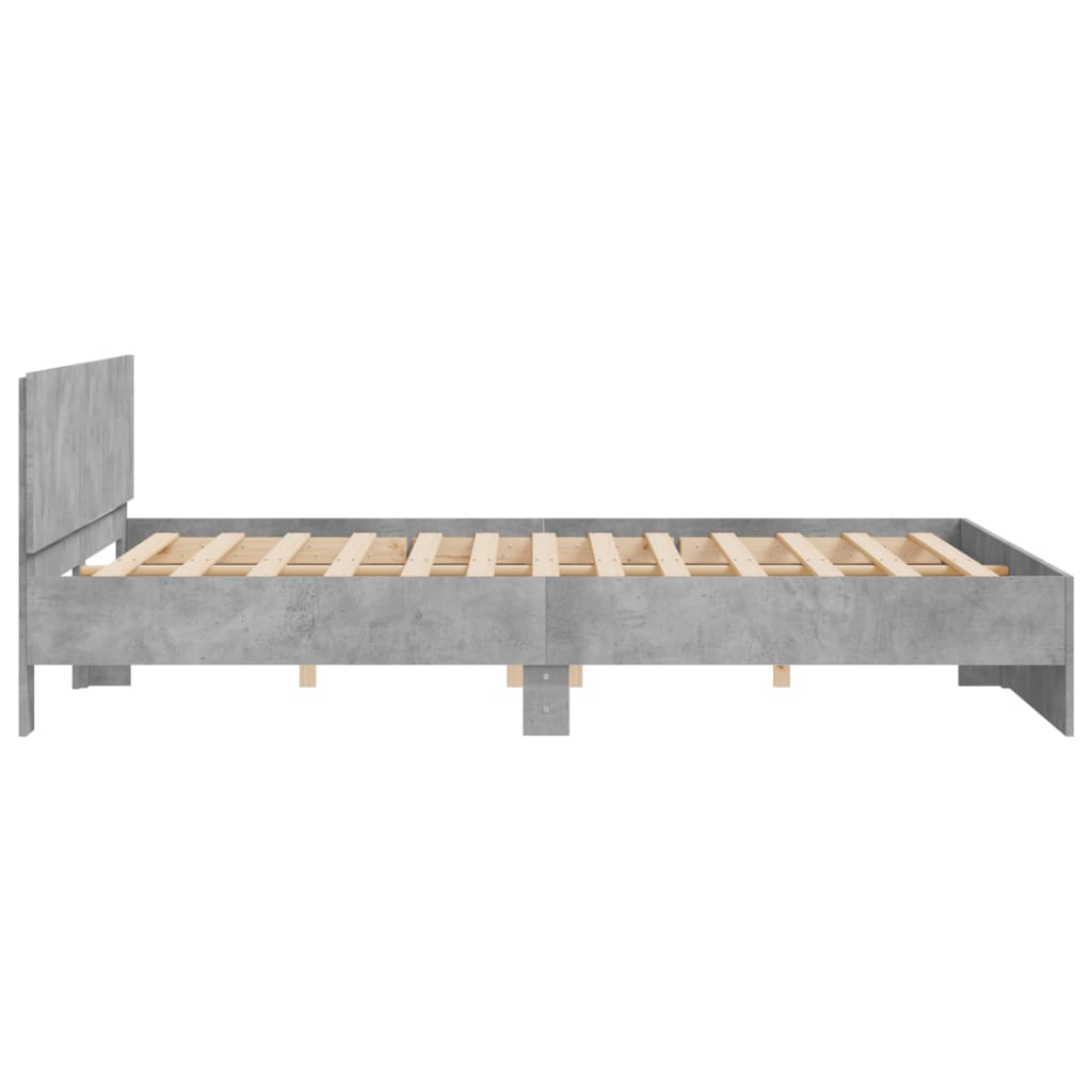 Bed Frame | Concrete grey | Engineered wood | Double | Durable