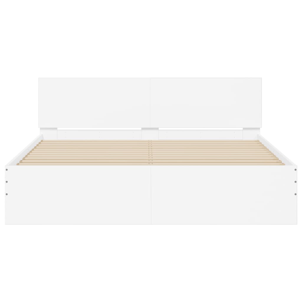 Bed Frame | White | Engineered wood, Plywood | King Size | Durable