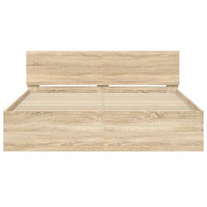 Bed Frame | Sonoma Oak | Engineered wood, Plywood | King Size | Durable