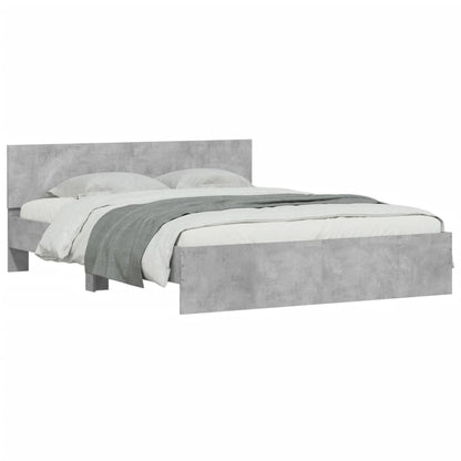 Bed Frame without Mattress Concrete Grey 150x200 cm King Size