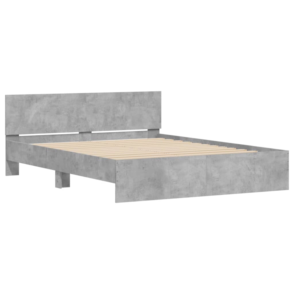 Bed Frame without Mattress Concrete Grey 150x200 cm King Size
