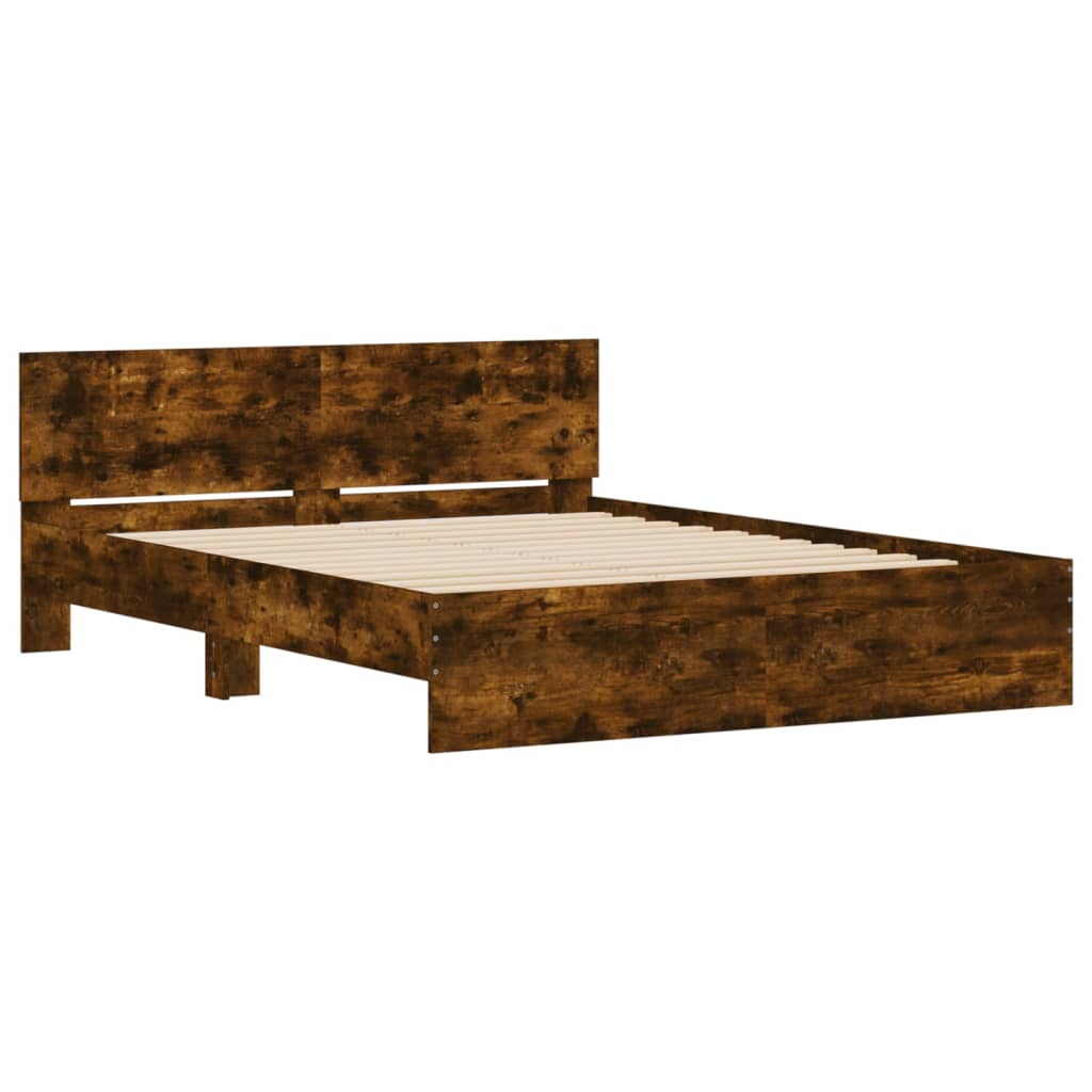Bed Frame | Smoked Oak | Engineered wood | King Size | Durable