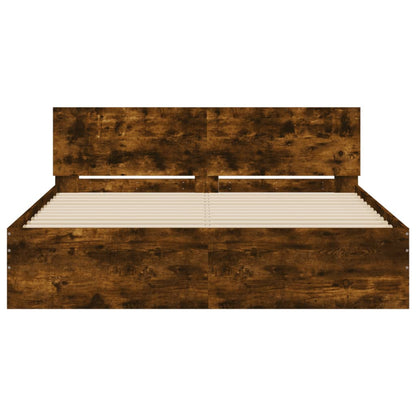 Bed Frame | Smoked Oak | Engineered wood | King Size | Durable