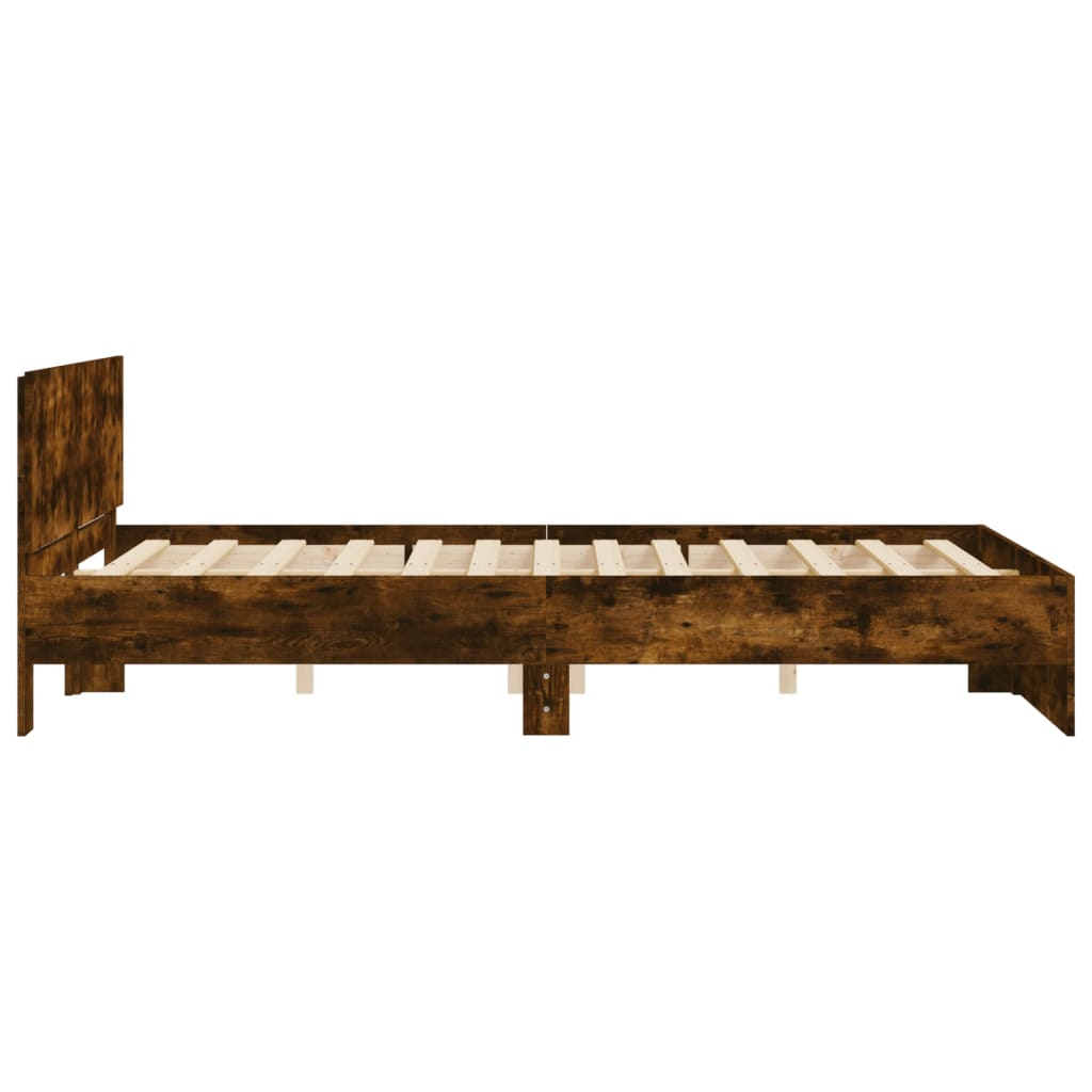 Bed Frame | Smoked Oak | Engineered wood | King Size | Durable