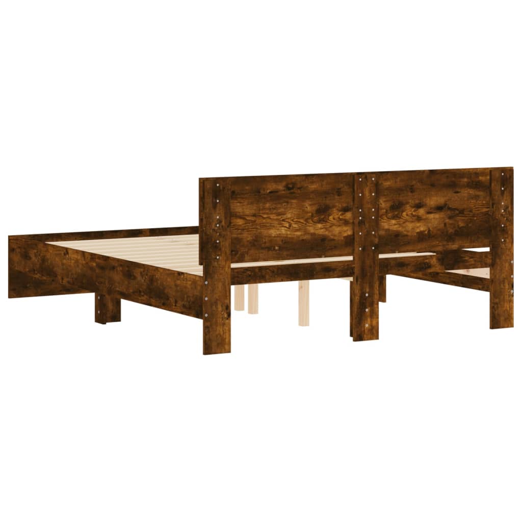 Bed Frame | Smoked Oak | Engineered wood | King Size | Durable