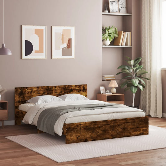 Bed Frame | Smoked Oak | Engineered wood | King Size | Durable
