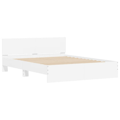 Bed Frame | White | Engineered wood | 140x200 cm |  Durable  | Bed Frame