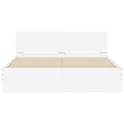 Bed Frame | White | Engineered wood | 140x200 cm |  Durable  | Bed Frame