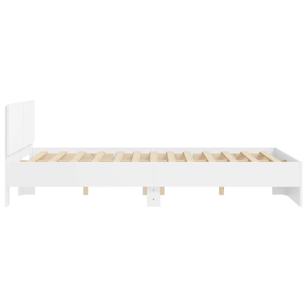 Bed Frame | White | Engineered wood | 140x200 cm |  Durable  | Bed Frame