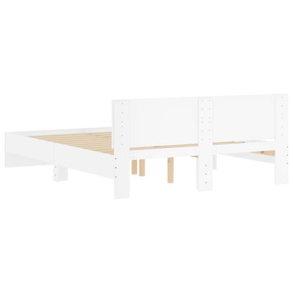Bed Frame | White | Engineered wood | 140x200 cm |  Durable  | Bed Frame