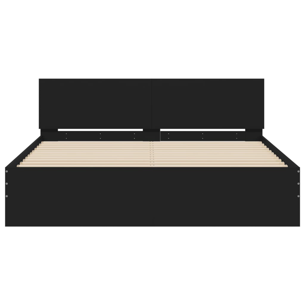 Bed Frame | Black | Engineered wood, Plywood | Double | Bed Frame