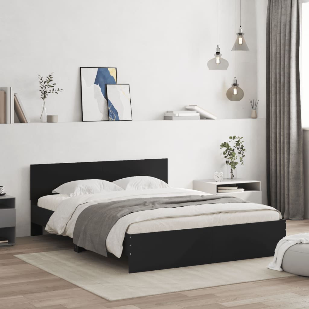 Bed Frame | Black | Engineered wood, Plywood | Double | Bed Frame
