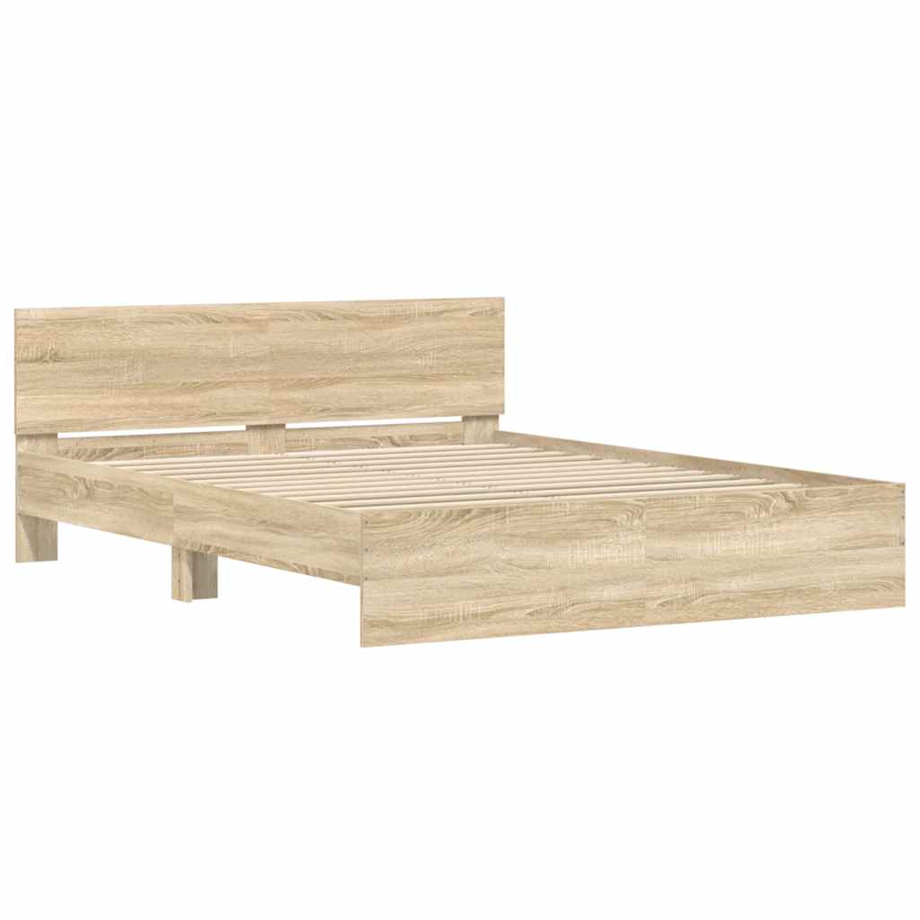 Bed Frame without Mattress Sonoma Oak 140x200 cm