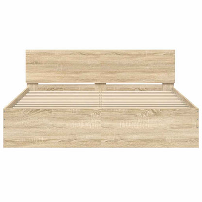 Bed Frame without Mattress Sonoma Oak 140x200 cm