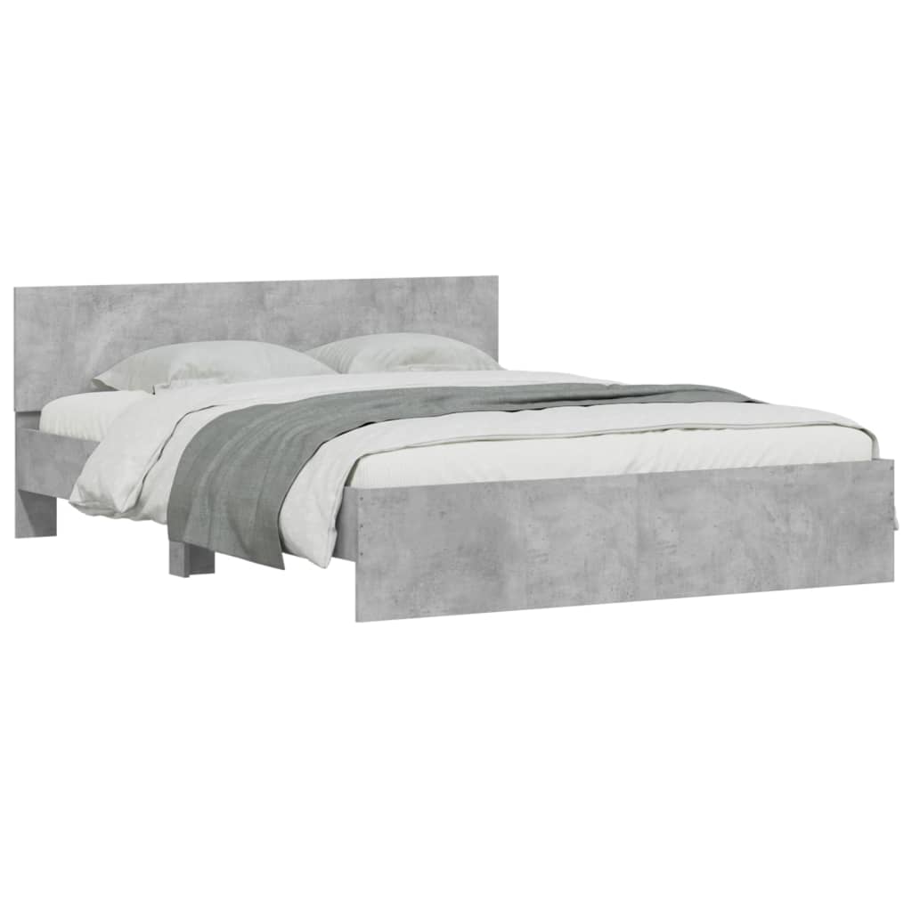Bed Frame | Concrete Grey | Engineered wood, Plywood | Double | Modern