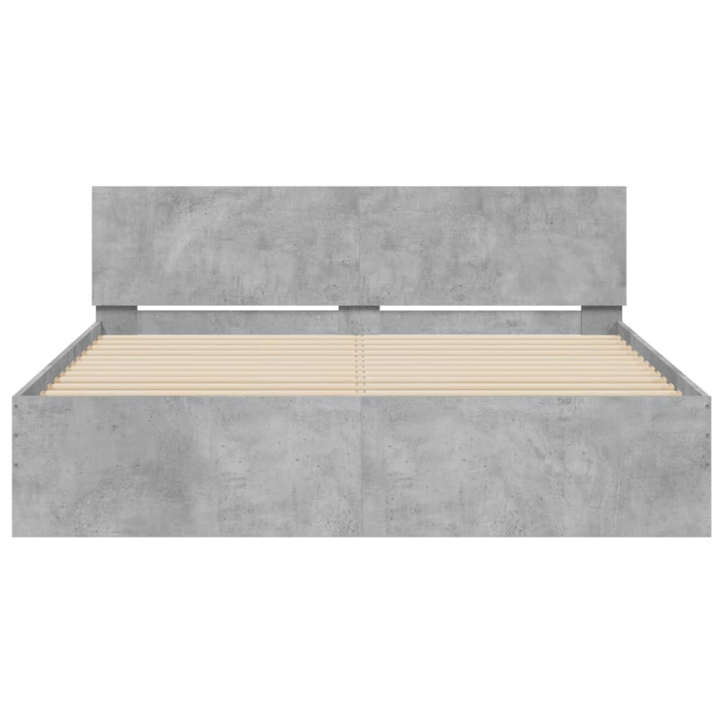 Bed Frame | Concrete Grey | Engineered wood, Plywood | Double | Modern