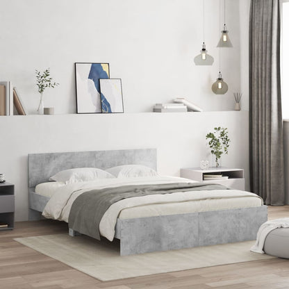 Bed Frame | Concrete Grey | Engineered wood, Plywood | Double | Modern